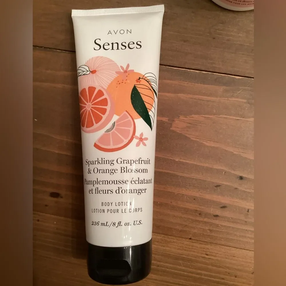 2 PIECE AVON- SENSES SPARKLING GRAPEFRUIT & ORANGE BLOSSOM HAND SOAP / LOTION